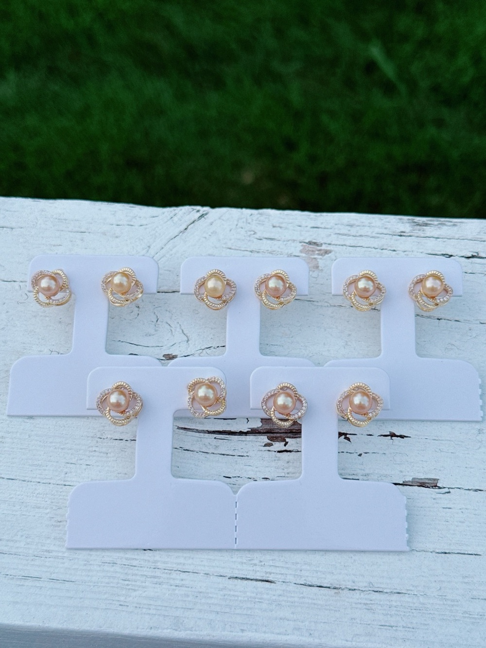 26E472 Handmade 6-7mm Light Gold Freshwater Pearl Studs Earrings S925 Post